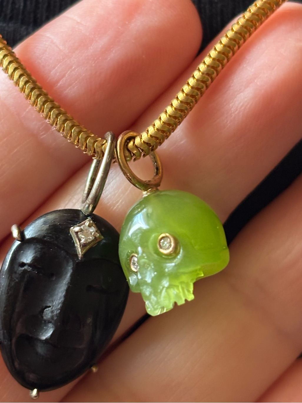 Maura Green - Grass Green Chalcedony Skull Baby- Excellent Condition